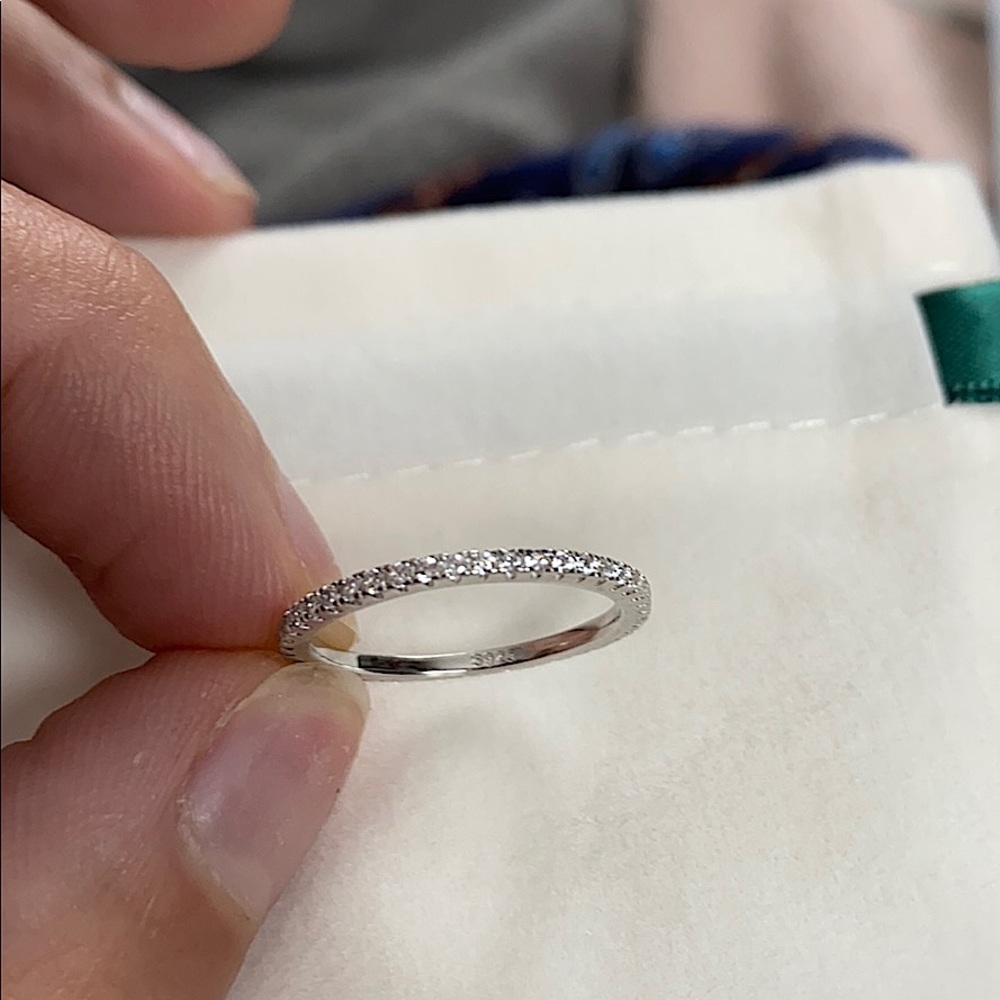 925 Sterling Silver CZ Eternity Band - Picture 1 of 6